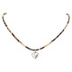 Wholesale Stainless Steel Heart Pendant Leather Choker Necklace