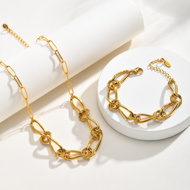 Wholesale Stainless Steel Oval Link Necklace and Bracelet