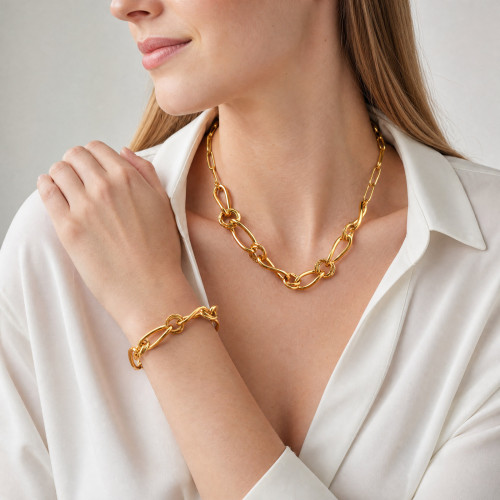 Wholesale Stainless Steel Oval Link Necklace and Bracelet