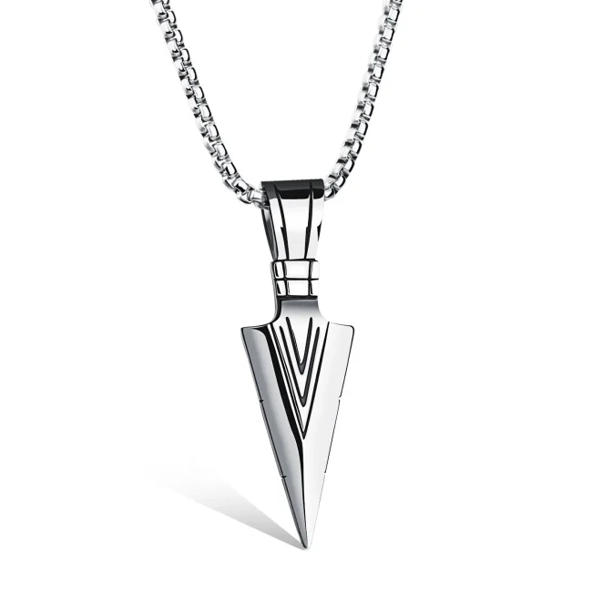 Wholesale Men's Stainless Steel Spearhead Arrowhead Pendant
