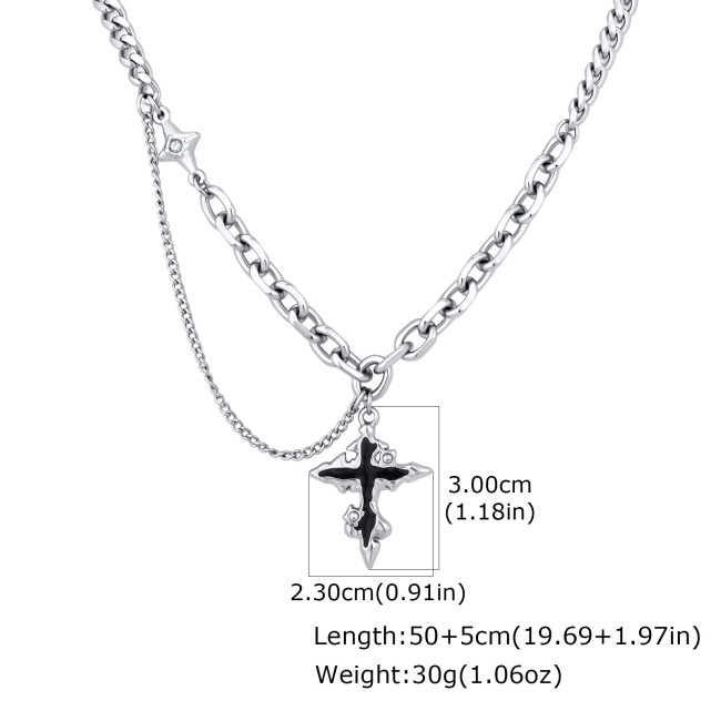Wholesale Stainless Steel Mixed Chain Cross Necklaces