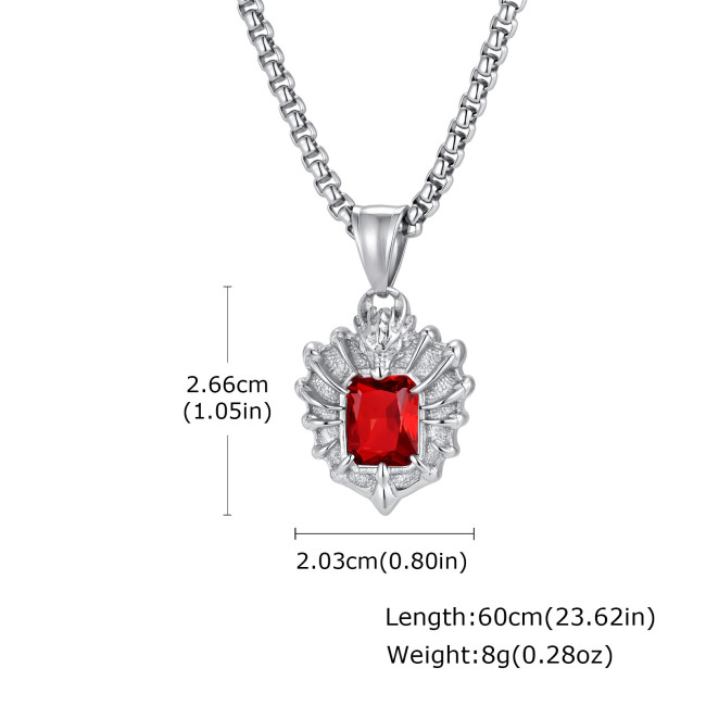 Wholesale Stainless Steel Dragon Claw Shield Gemstone Pendant
