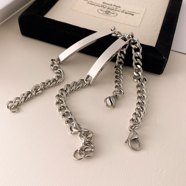 Wholesale Stainless Steel Engravable Couples Bracelets Set
