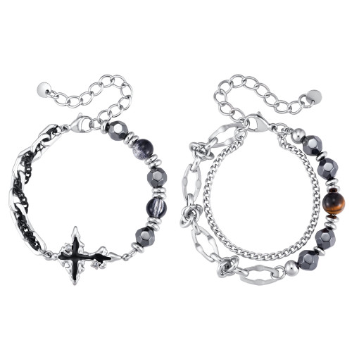 Wholesale Stainless Steel Beaded Chain Bracelets