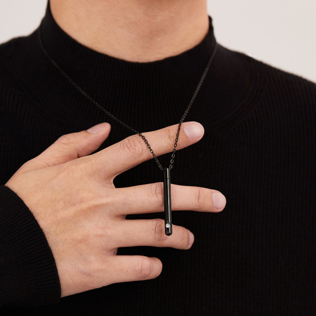 Wholesale Stainless Steel Cremation Urn Cylinder Necklace