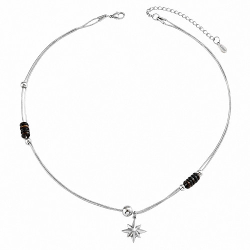 Wholesale Stainless Steel Layered Eight-Point Star Necklace