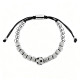 Wholesale Stainless Steel Soccer Bead Adjustable Bracelet