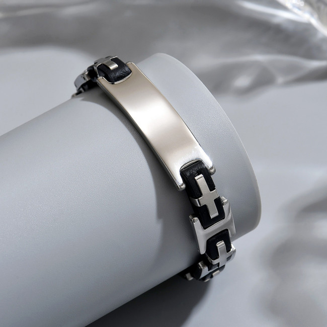 Wholesale Men's Stainless Steel Engravable ID Bracelet