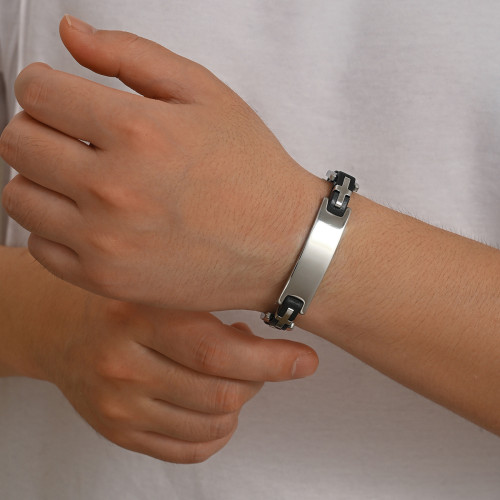 Wholesale Men's Stainless Steel Engravable ID Bracelet
