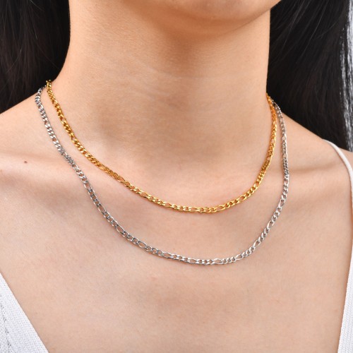 Wholesale Stainless Steel Flat Curb Chain Necklace