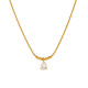 Wholesale Stainless Steel Teardrop CZ Necklace with PVD Gold Plating