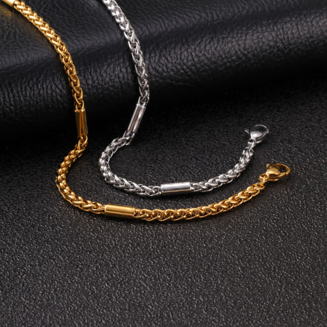 Wholesale Stainless Steel Wheat Chain Anklet