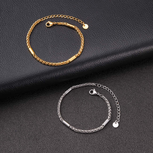 Wholesale Stainless Steel Wheat Chain Anklet