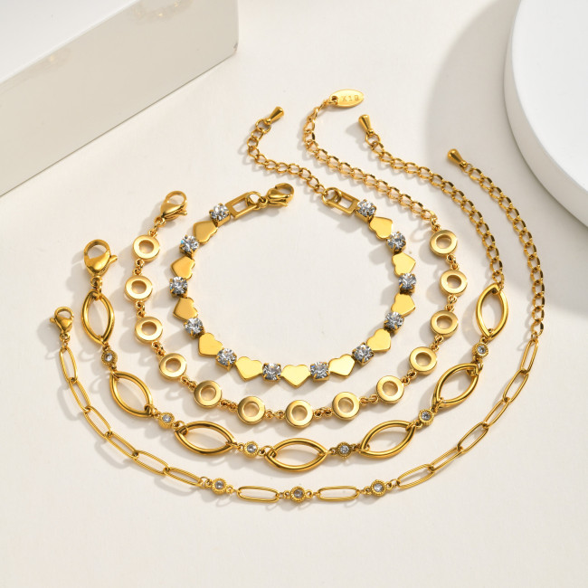 Wholesale Gold PVD Stainless Steel Bracelets – Four Styles