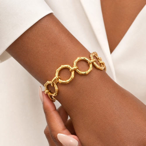 Wholesale Stainless Steel Bamboo Link Toggle Bracelet