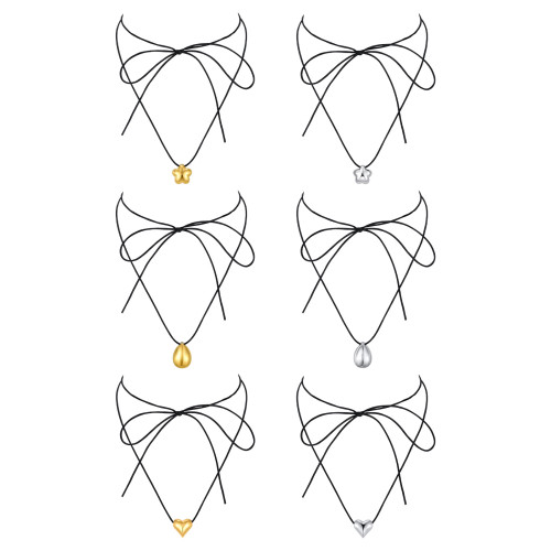 Wholesale Stainless Steel Heart, Flower and Teardrop Cord Necklaces