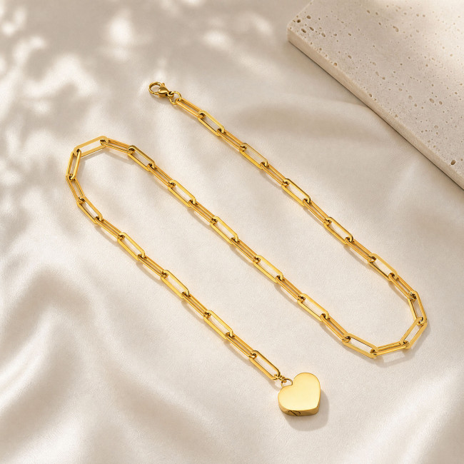 Wholesale Stainless Steel Heart Urn Necklace with PVD Gold Plating