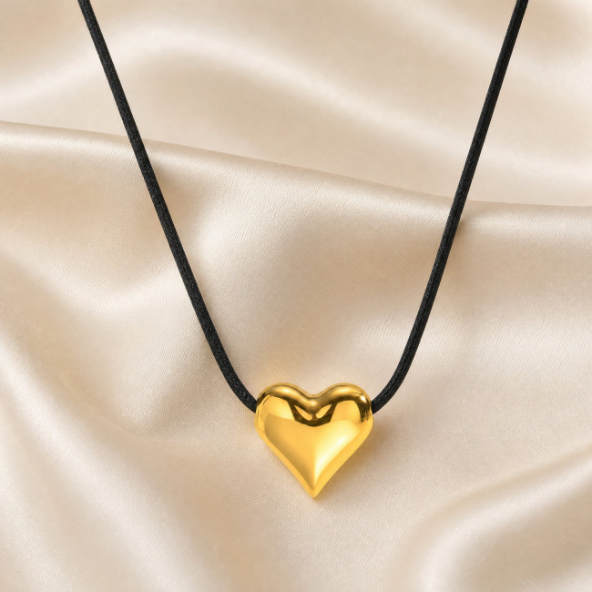 Wholesale Stainless Steel Heart, Flower and Teardrop Cord Necklaces