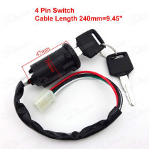 Ignition Key Switch Lock 4 Wire For Moped Scooter Quad ATV Go Kart Pit Dirt Bikes Buggy Pitbike Motorcycle