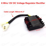 12V 6 wires DC Voltage Regulator Rectifier for GY6 150cc 200cc 250cc Scooter ATV Go Kart Moped Motorcycle