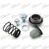 Oil Strainer Cap Drain Plug Bolt Screen Seal Spring For Chinese GY6 50cc 125cc 150cc Moped Scooter ATV Quad