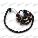 8 Coil Poles 4 Wire DC Magneto Stator For Chinese GY6 50cc Engine Moped Scooter