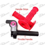 Black Alloy Twist Throttle + Red Handle Grips For SSR XR CRF 50 70 Thumpstar YCF Pit Dirt Trail Bike Motorcycle Motocross 
