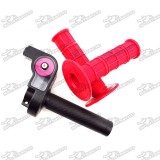 Black Alloy Twist Throttle + Red Handle Grips For SSR XR CRF 50 70 Thumpstar YCF Pit Dirt Trail Bike Motorcycle Motocross 