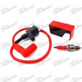 Red Racing Ignition Coil + 5 Pin AC CDI Box + A7TC Spark Plug For Chinese ATV Quad Pit Dirt Bike CRF50 SSR Thumpstar 