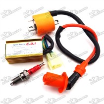 Racing Ignition Coil + 6 Pin AC CDI Box + D8TC Spark Plug For 150cc 200cc 250cc Engine Chinese Dirt Pit Bike ATV Quad 4 Wheeler 