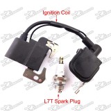  L7T Spark Plug + Ignition Coil For Chinese 47cc 49cc 2 Stroke Kids Mini Dirt Quad ATV Minimoto Pocket Bike