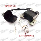 L7T Spark Plug + Ignition Coil For 2 Stroke 47cc 49cc Engine Kids Chinese Mini Dirt Quad ATV Pocket Bike Minimoto