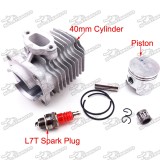 40mm Cylinder Head + 10mm Piston Pin Ring + L7T Spark Plug For 47cc 2 Stroke Chinese Pocket Dirt Bike Mini Quad ATV  Quad 4 Wheeler