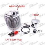 44mm Cylinder Head + 12mm Piston Pin Ring + L7T Spark Plug For 2 Stroke 49cc Engine Chinese Mini ATV Quad Pocket Dirt Bike 