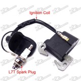 3 Electrode L7T Spark Plug + Ignition Coil For 47cc 49cc 2 Stroke Engine Chinese Kids Mini Dirt ATV Quad Pocket Bike Go Kart