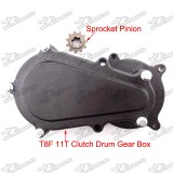 T8F 11 Tooth Double Chain Clutch Drum Gear Box + Sprocket Gear For 2 Stroke 47cc 49cc Chinese Mini Moto Dirt Bike