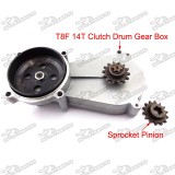 T8F 14 Tooth Clutch Drum Gear Box + Sprocket Gear For 2 Stroke 47cc 49cc Mini Baby Kids Crosser Dirt Bike Motard