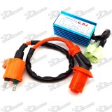 Racing Ignition Coil + 6 Pin Wires AC CDI Box For Chinese GY6 50cc 125cc 150cc Moped Scooter Chinese Pit Dirt Bike ATV Quad 4 Wheeler Scooter Roketa Coolster