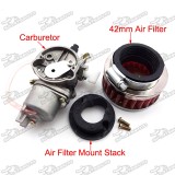 42mm Air Filter + Stack + Carburetor Carb For 2 Stroke 47cc 49cc Engine Mini Moto Kids ATV Quad 4 Wheeler Go Kart