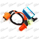 Racing Ignition Coil + 6 Pin Wires AC CDI Box For Chinese GY6 50cc 125cc 150cc Moped Scooter Chinese Pit Dirt Bike ATV Quad 4 Wheeler Scooter Roketa Coolster