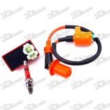 Racing Ignition Coil + 6 Pin AC CDI Box + A7TC Spark Plug For Chinese GY6 Moped Scooter 50cc 125cc 150cc