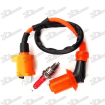 Performance Racing Ignition Coil + A7TC Spark Plug For Chinese GY6 50cc 125cc 150cc Engine Moped Scooter XR50 CRF50 Pit Dirt Bike Motorcycle