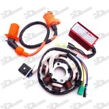 Magneto Stator + Ignition Coil + 6 Pin AC CDI Box For Chinese GY6 125cc 150cc ATV Quad Go Kart Scooter Moped