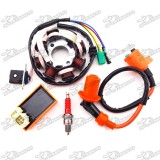 Ignition Coil + 6 Pin AC CDI Box + A7TC Spark Plug + Magneto Stator For Chinese GY6 125cc 150cc Engine Moped Scooter