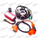 Magneto Stator + Ignition Coil + 6 Pin AC CDI Box For Chinese GY6 125cc 150cc ATV Quad Go Kart Scooter Moped