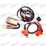 Racing Ignition Coil + Magneto Stator + 6 Pin AC CDI Box For Chinese ATV Go Kart GY6 50cc Engine Moped Scooter 