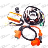 Magneto Stator + Racing Ignition Coil + 6 Pin AC CDI Box For Chinese GY6 125cc 150cc Engine ATV Quad 4 Wheeler Moped Scooter