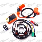 Ignition Coil + 6 Pin AC CDI Box + A7TC Spark Plug + Magneto Stator For Chinese GY6 125cc 150cc Engine Moped Scooter