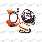 Magneto Stator + Racing Ignition Coil + 6 Pin AC CDI Box For Chinese GY6 125cc 150cc Engine ATV Quad 4 Wheeler Moped Scooter