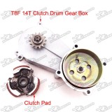 14 Tooh T8F Clutch Drum Gear Box + Clutch Pad For 2 Stroke 47cc 49cc Engine Kids Mini Moto ATV Quad 4 Wheeler Dirt Bike